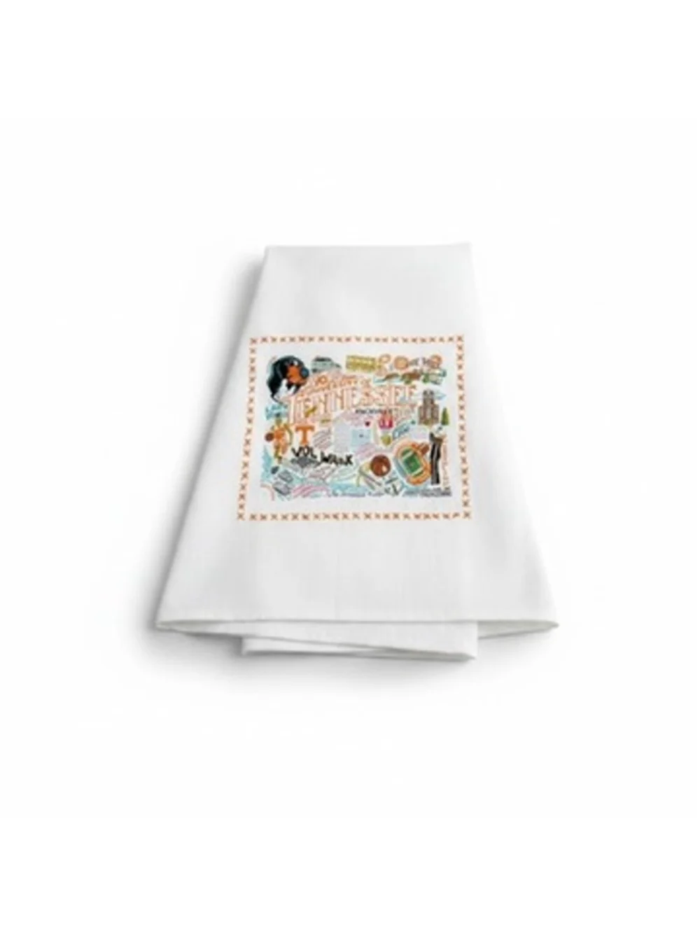 Catstudio UT Tennessee Volunteers Tea Towel Embroidered Cotton Dish Towel NEW